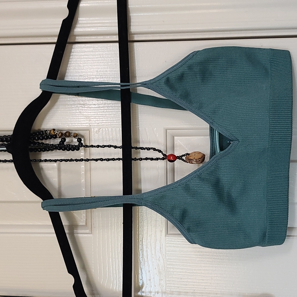 Lively Skinny strap seamless bralette, harbor  green, small